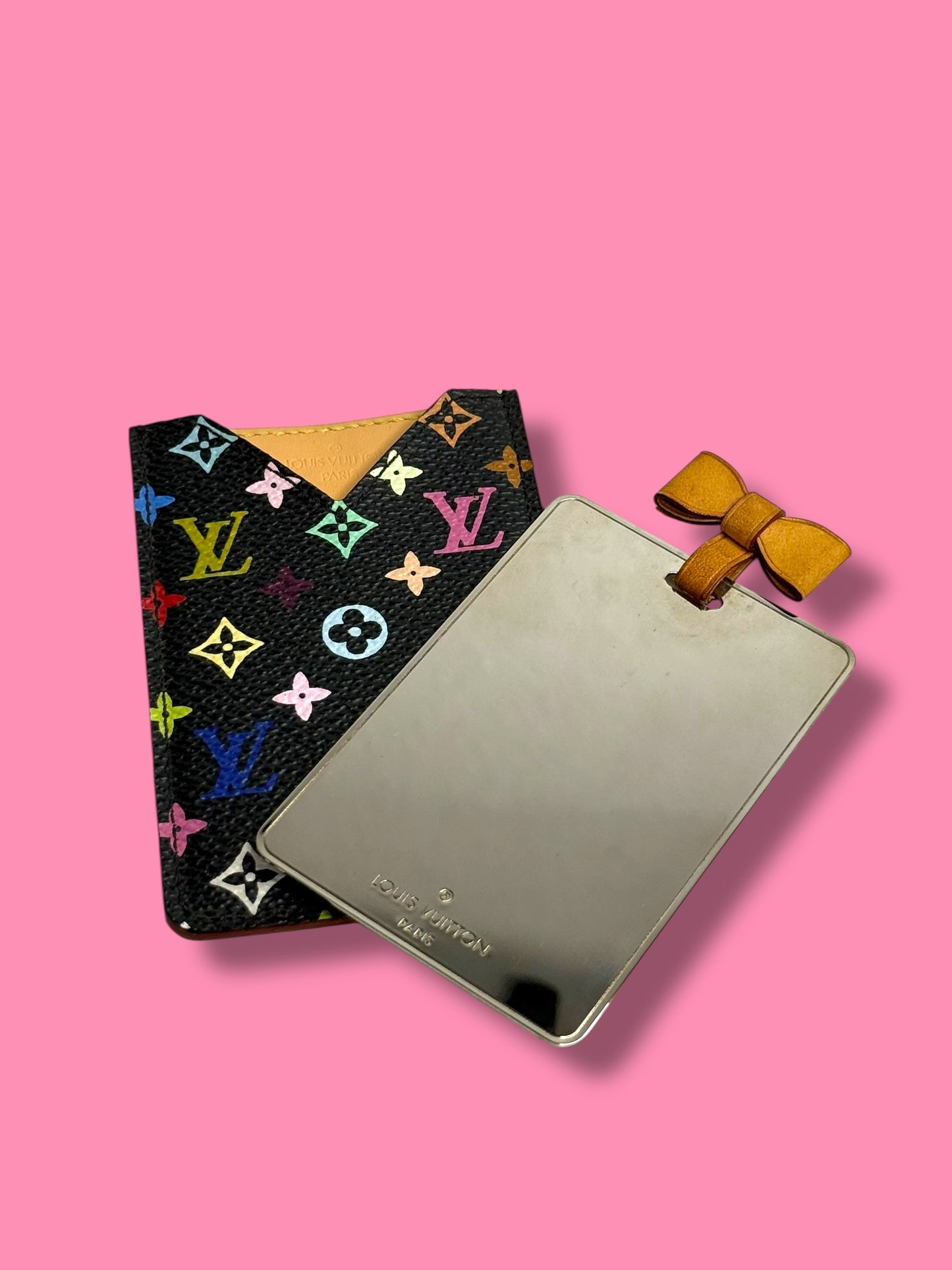 W64 LOUIS VUITTON x MURAKAMI Black Multicolor Mirror Cardholder MI0014