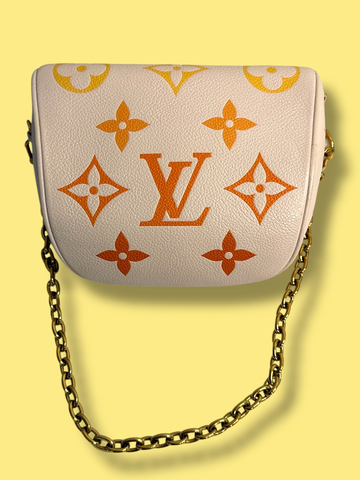 TBC102 LOUIS VUITTON 2021 By The Pool Empreinte Leather Giant Monogram Mini Bumbag Microchipped