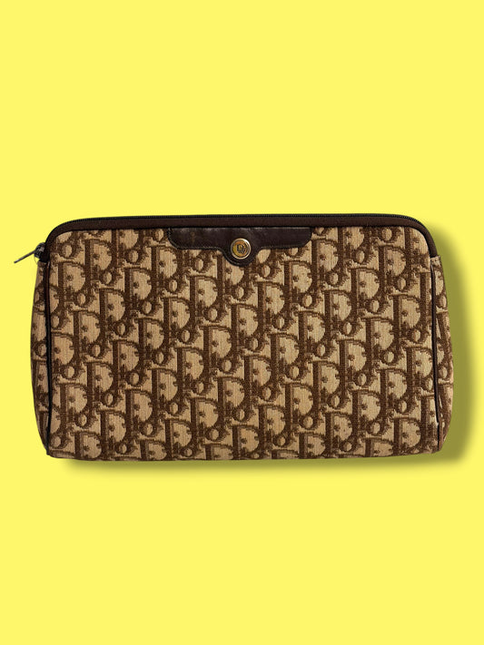 B36 DIOR Vintage Brown Trotter Clutch Bag