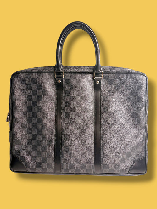 TBC144 LOUIS VUITTON Damier Graphite Porte-Documents Voyage Briefcase CA2190