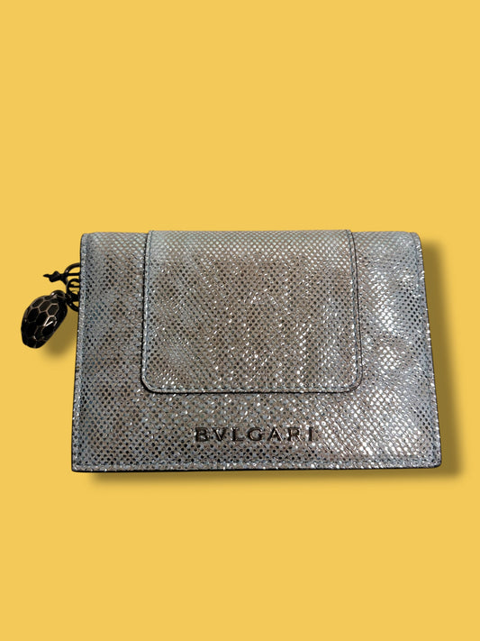 LIKE NEW** W83 BVLGARI Serpenti Forever Compact Wallet Microchipped