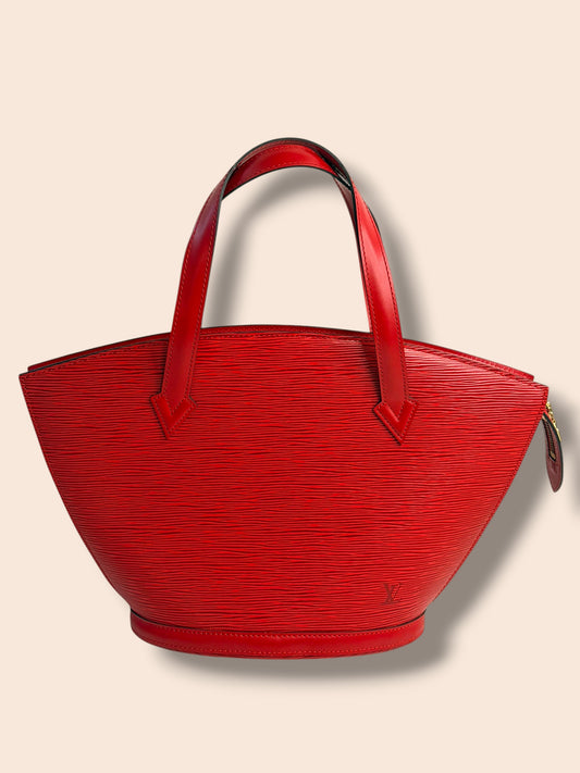 TBC201 LOUIS VUITTON Red Epi Leather St. Jacques PM Top Handle Bag VI0995