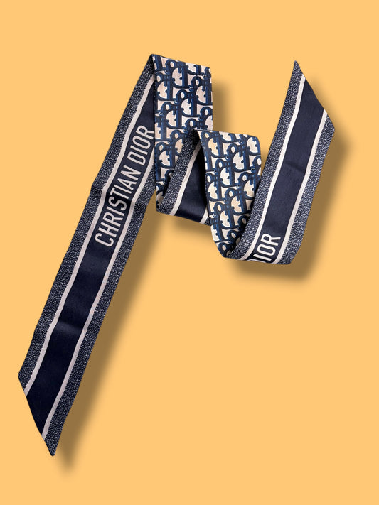 J461 DIOR Oblique Silk Bandeau Scarf (Twilly)