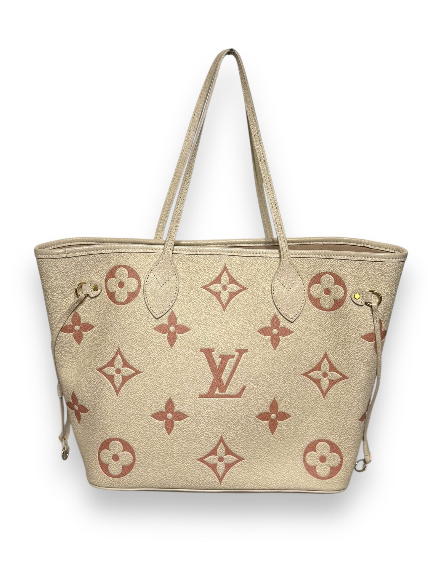 LOUIS VUITTON Bi-color Empreinte Neverfull MM Tote Bag Microchip
