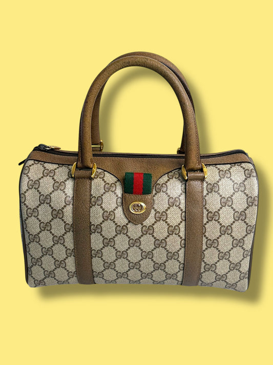 B80 GUCCI Vintage GG Ophidia Boston Bag 28