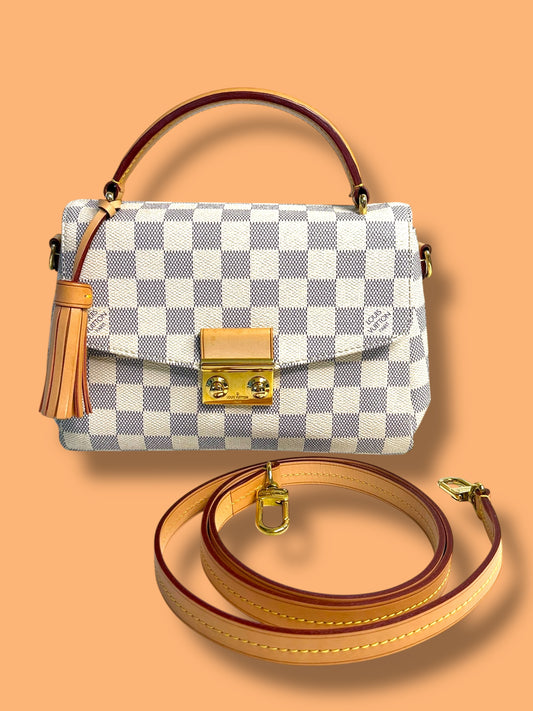 TBC194 LOUIS VUITTON Damier Azur Croisette Top Handle 2 way Bag FL1167