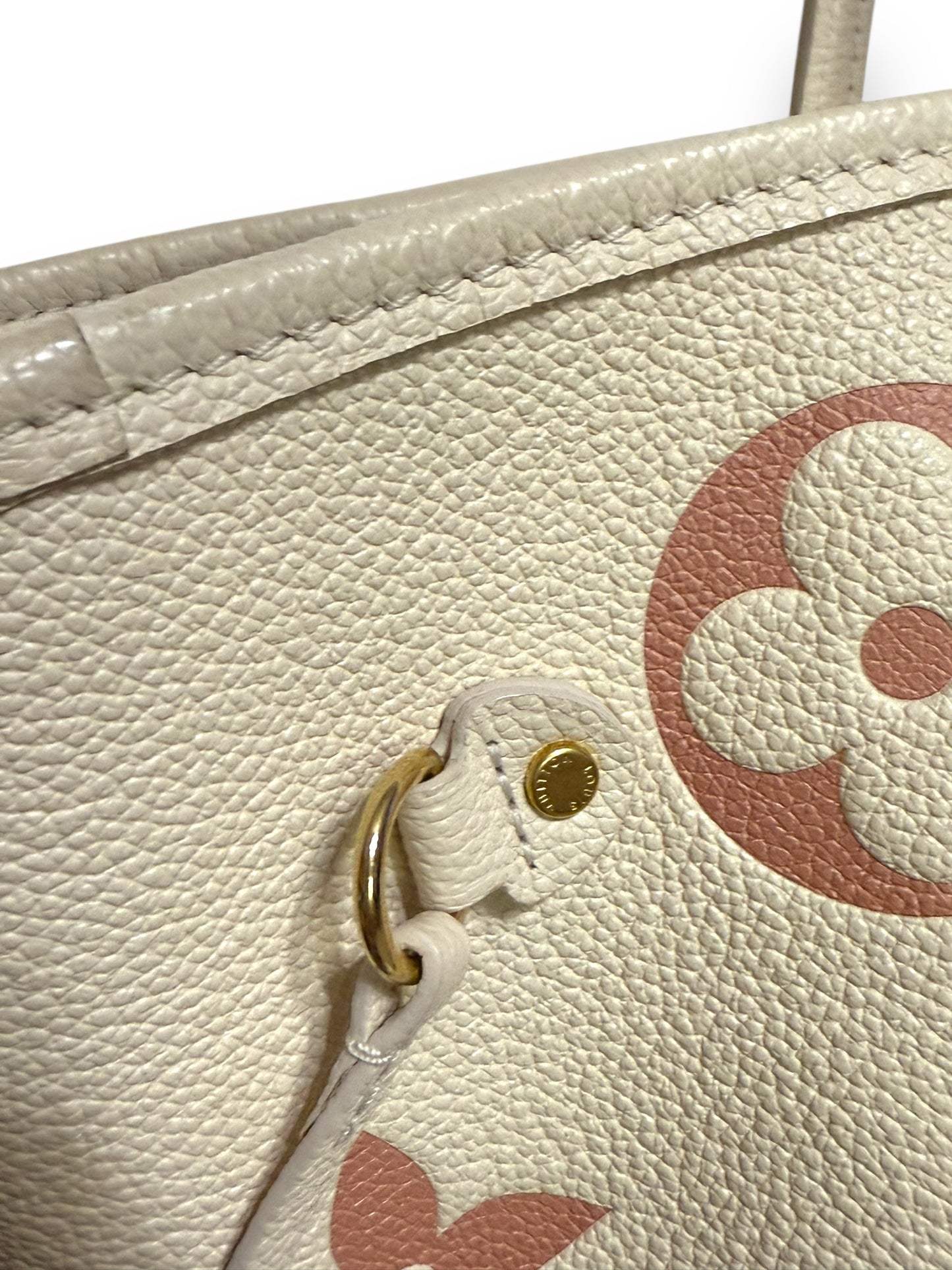 LOUIS VUITTON Bi-color Empreinte Neverfull MM Tote Bag Microchip