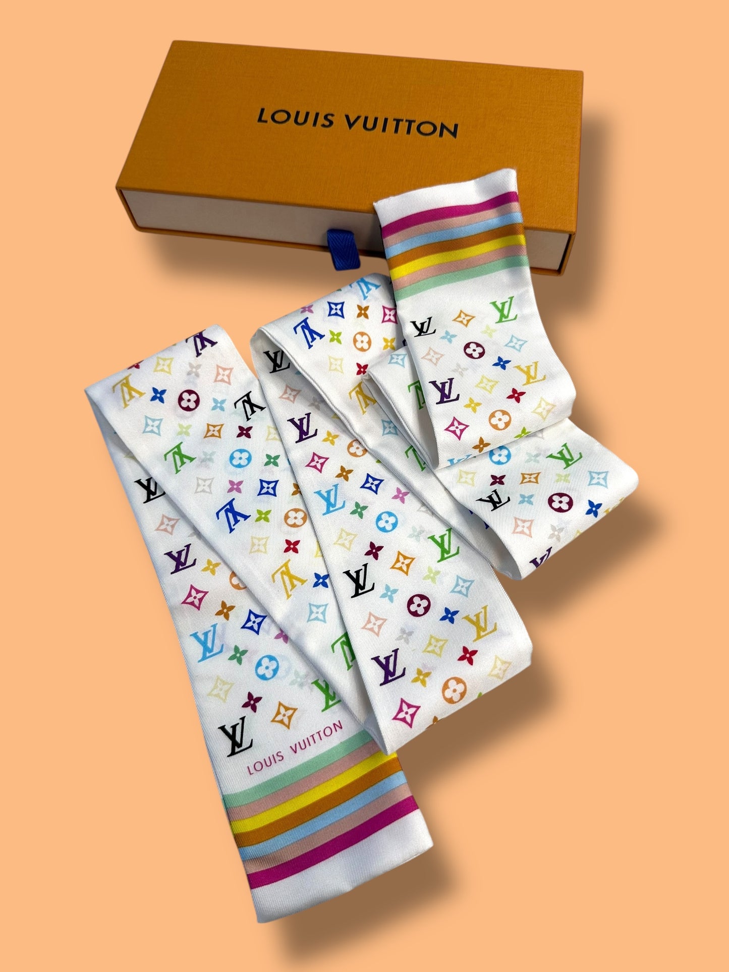 J482 LV x MURAKAMI White Multicolor Bandeau Twilly LIMITED Ed