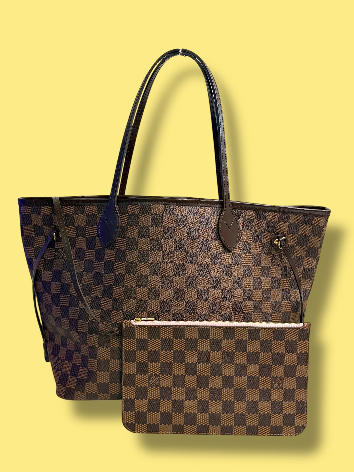TBC99 LOUIS VUITTON Damier Ebene Neverfull MM with Pouch AR3186
