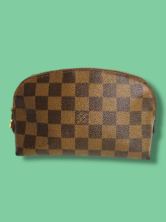 W77 LOUIS VUITTON Damier Ebene Cosmetic Pouch PM CA0014