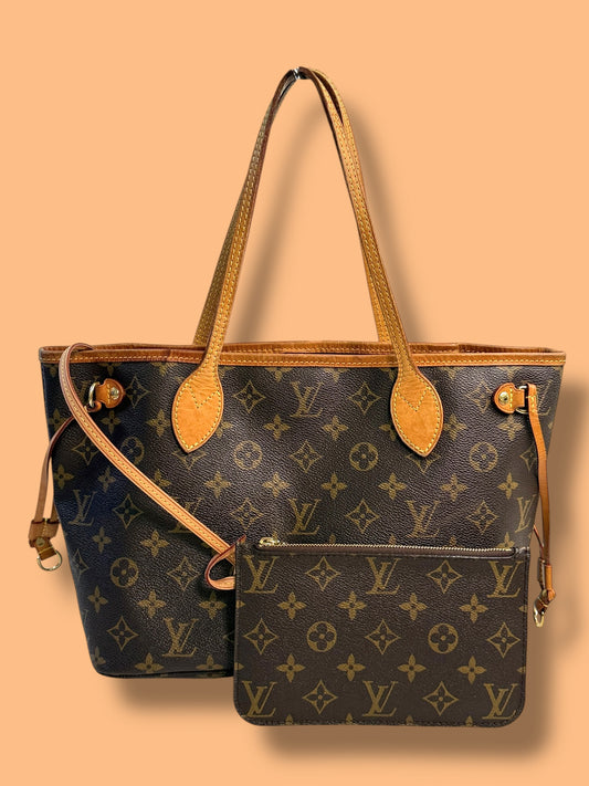 $2160 retail TBC220 LOUIS VUITTON Monogram Neverfull PM c Pouch AR1104