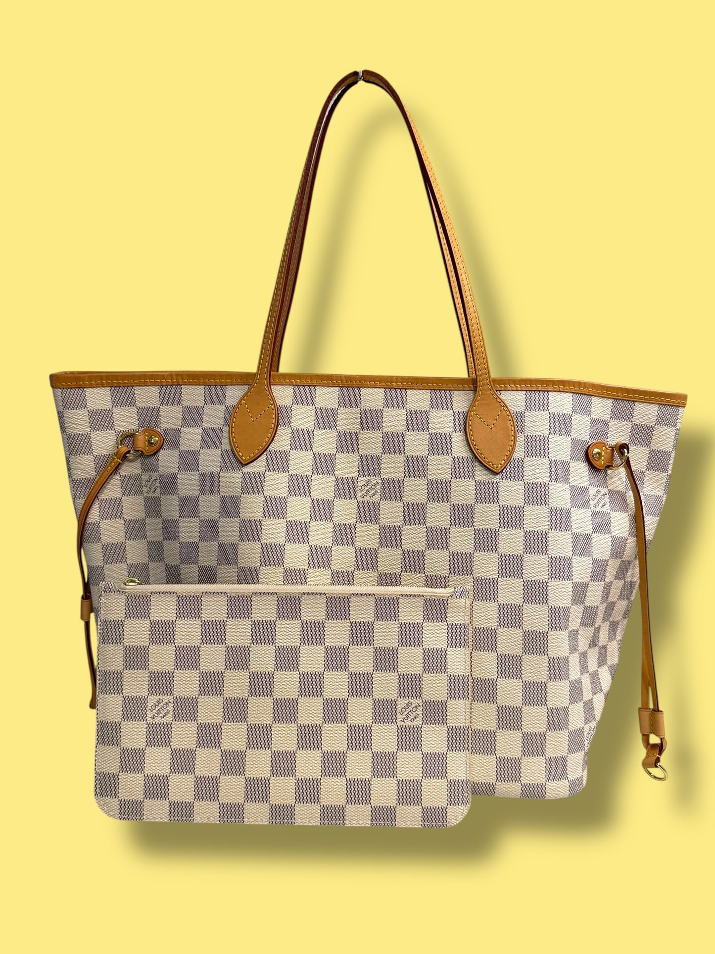 TBC96 LOUIS VUITTON Damier Azur Neverfull MM with Pouch GI5114
