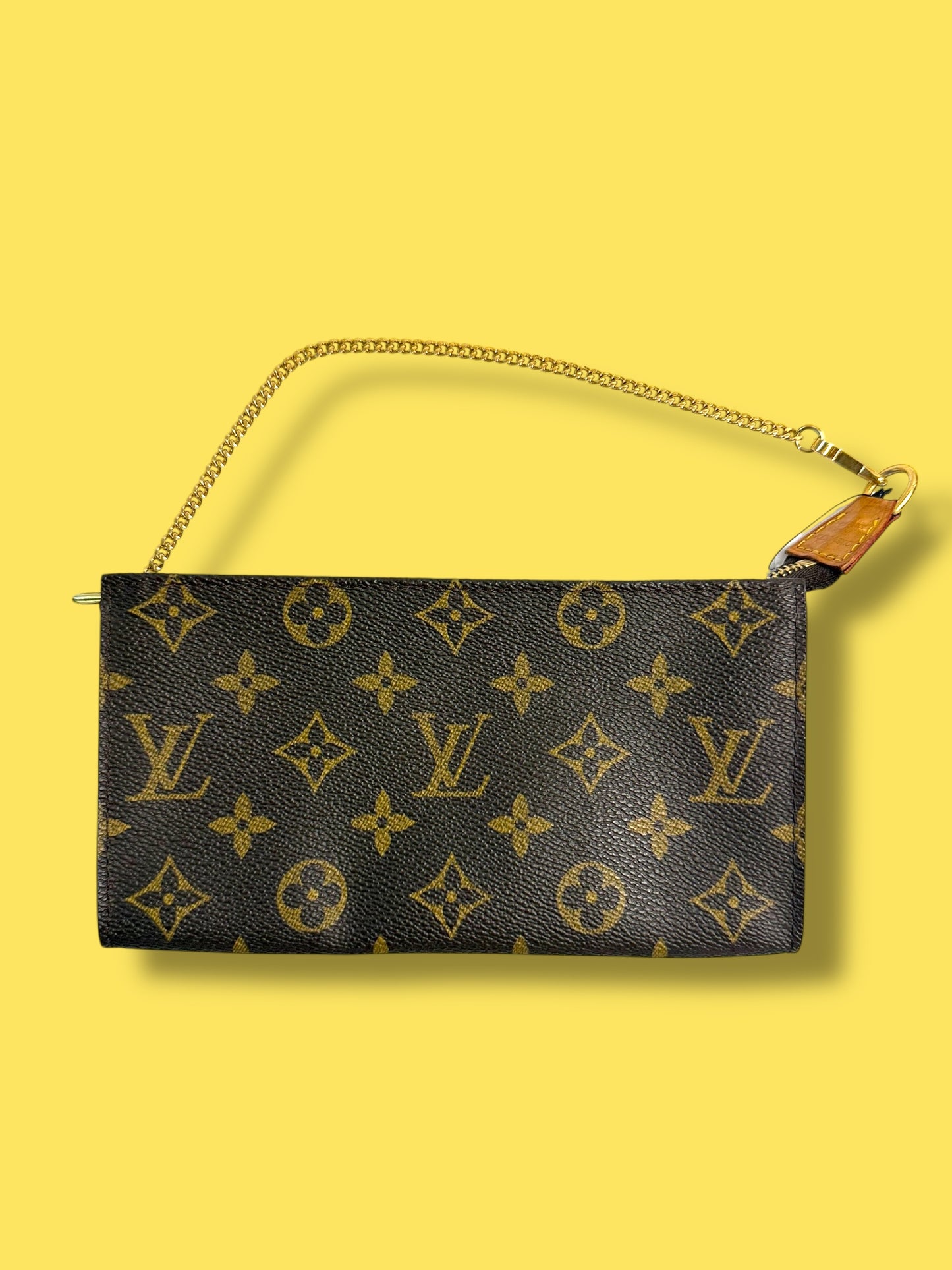 TBC176 LOUIS VUITTON Monogram Bucket Pouch GM c Authentic LV CHain FL0011