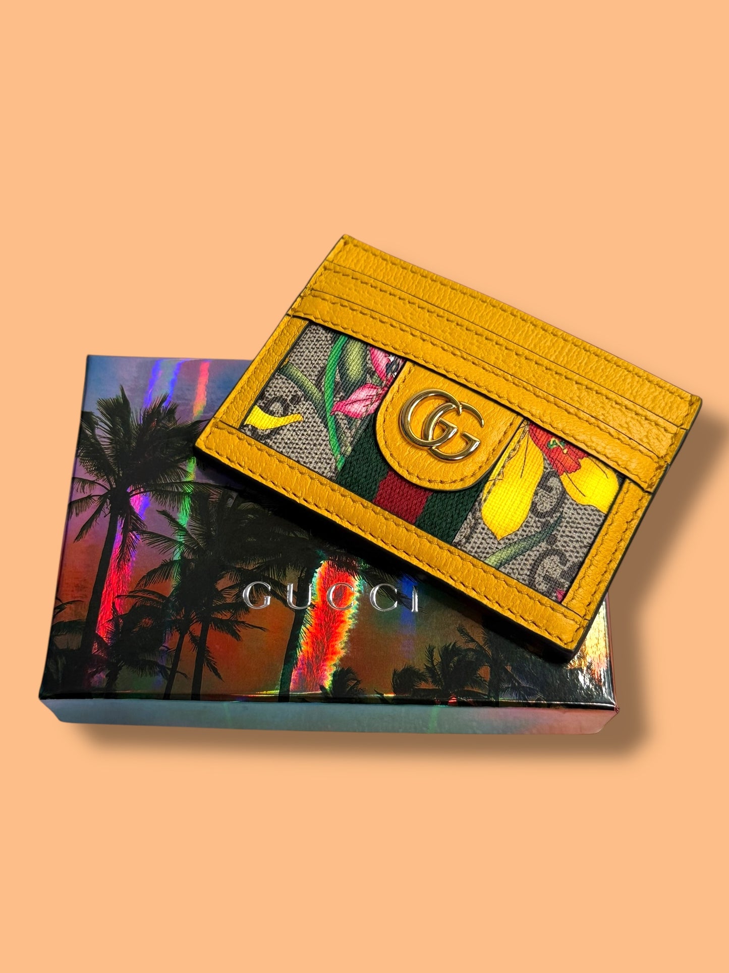 LIKE NEW W208 GUCCI GG Ophidia Flora Card Case Full Set