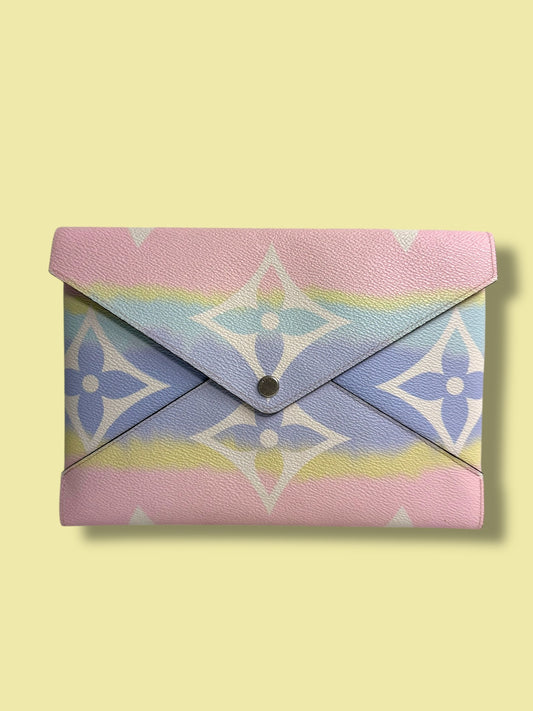 LTD ED** TBC103 LOUIS VUITTON Escale Pastel Kirigami Pochette Large Microchipped