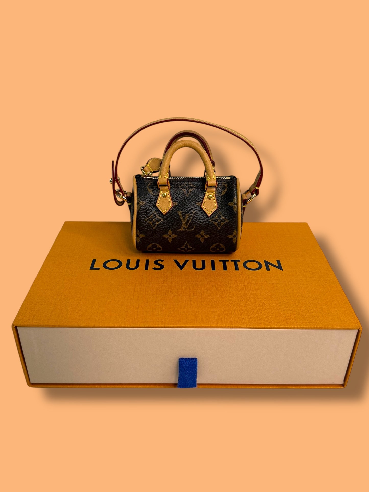 NEW condition W185 LV Monogram Micro Speedy Bag Charm IK1252