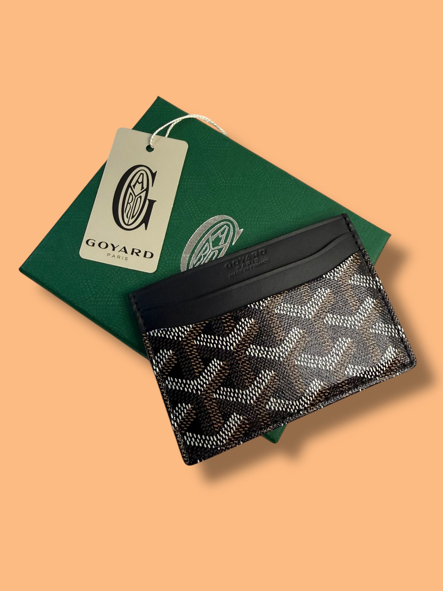 LIKE NEW W199 GOYARD Black Goyardine Card Case