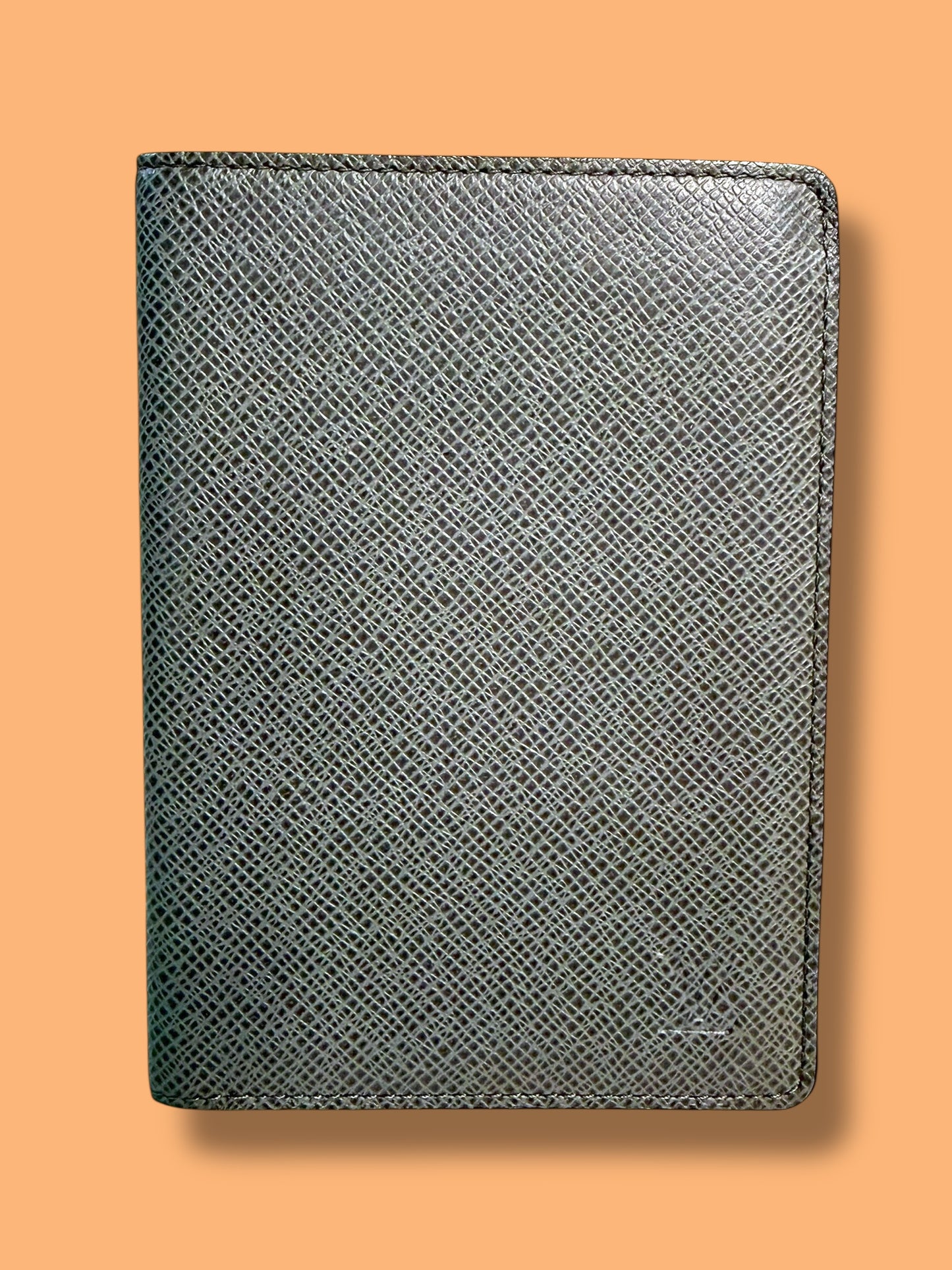 W170 LOUIS VUITTON Rare Gray Taiga Leather Passport Holder CA3160