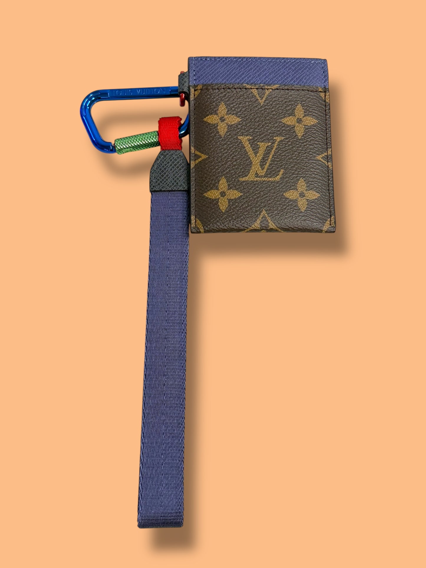 W188 LOUIS VUITTON Monogram Rare Pacific Card Holder with Strap SN0128
