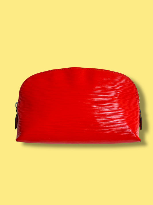 $850 srp TBC172 LOUIS VUITTON Coquelicot Epi Leather Cosmetic Pouch PM SP4174