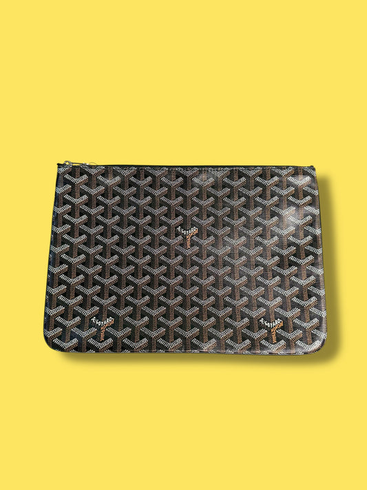 $1100 SRP TBC184 GOYARD Black Sennat MM Pouch
