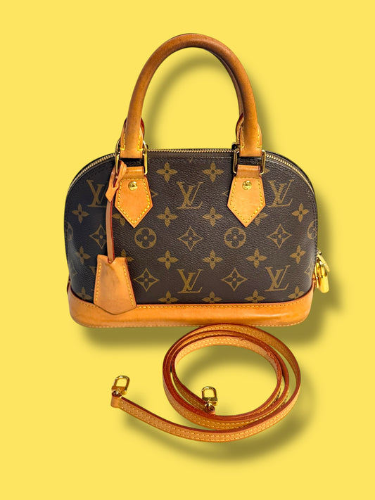 $2000 TBC127 LOUIS VUITTON Monogram Alma BB c Strap Microchipped