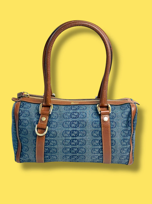 TBC187 GUCCI Denim Boston Bag 30