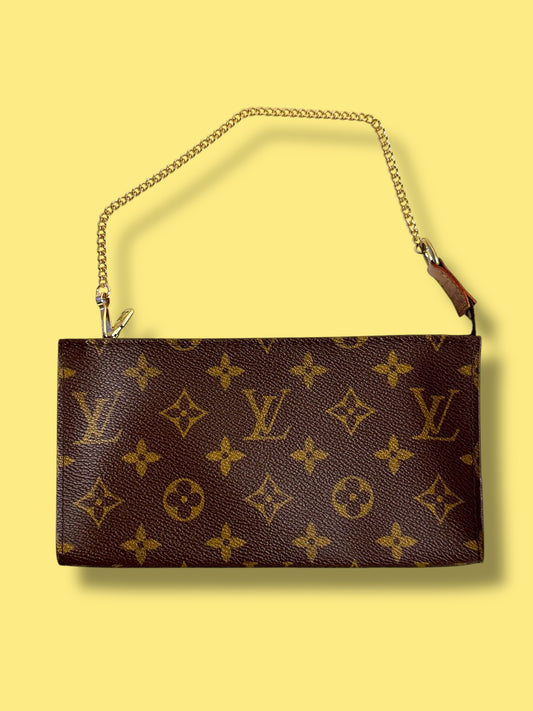 TBC168 LOUIS VUITTON Monogram Bucket Pouch GM c Authentic LV Chain FL0041