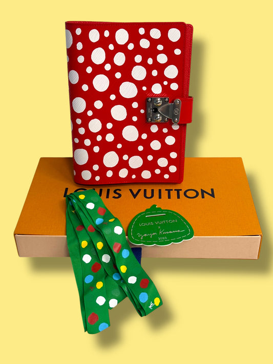Like NEW** W51 LV x Yayoi Kusama Epi Leather Paul Agenda Infiniti Dots Microchipped
