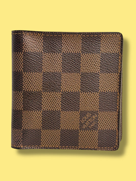 W55 LOUIS VUITTON Damier Ebene Compact Bifold Wallet CA0059